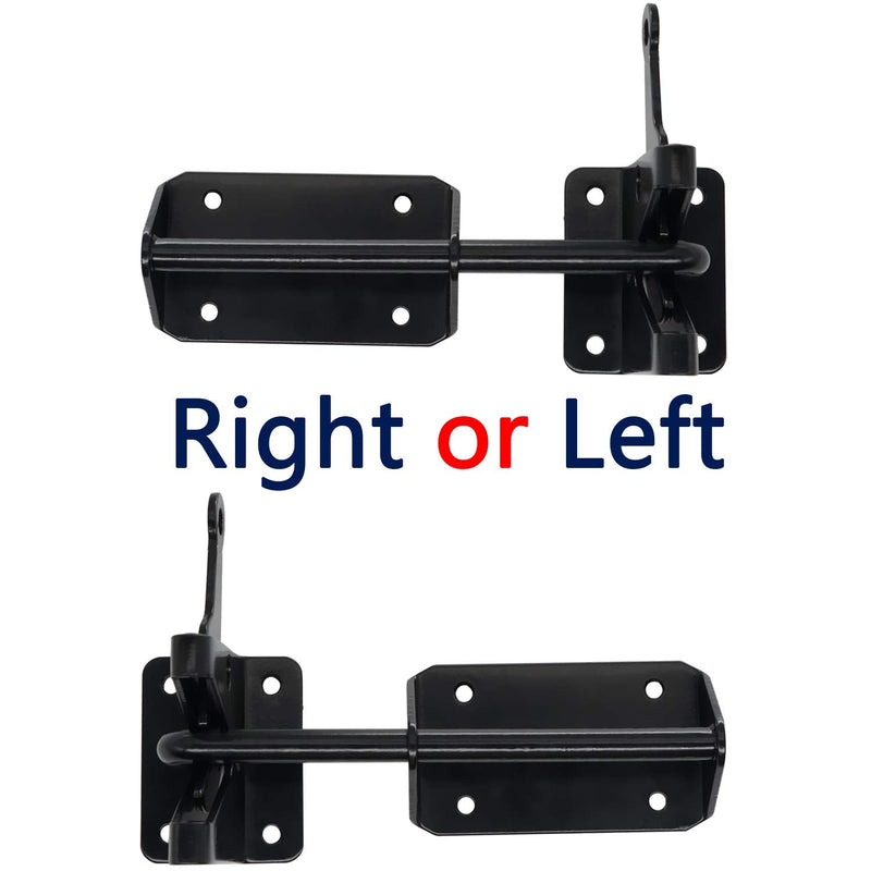Heavy Duty Automatic Latch for Wooden & Metal Gates, Vinyl Fence, Self Locking Outswinging Pool & Dog Gate Door Latch with Gravity Security & Cable Pull Opener, Black