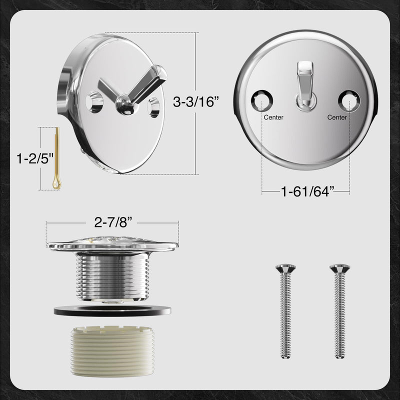 Trip Lever Bathtub Drain and Overflow Faceplate Trim Kit with Screws (Chrome) Chrome