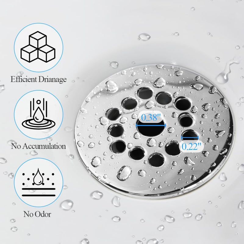 WiseWater 2 Pack Grid Bathroom Sink Drain with Overflow, 1-1/2 Inch Stainless Steel Grid Drain Strainer Assembly, CUPC Certified Replacement Kit Short-Honeycomb grid