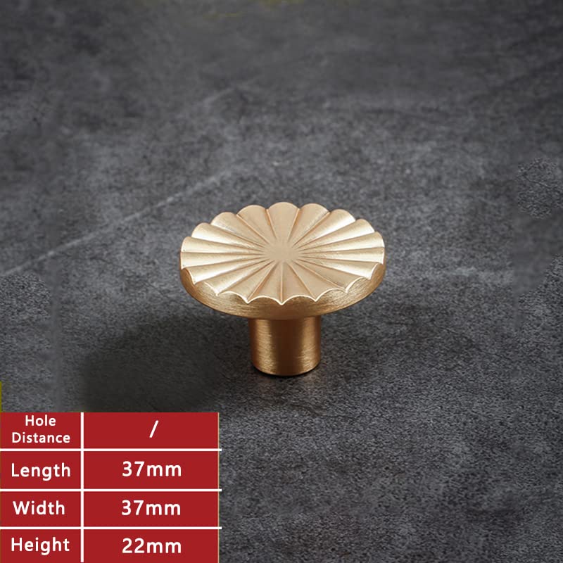 6 Pack Gold Cabinet knobs Kitchen Cabinet Pulls with Vintage Cupboard Drawers Hardware Dresser Drawer Handles Kitchen Cabinet Handles (Single Hole, 6 Pack, Brushed Gold) Single hole