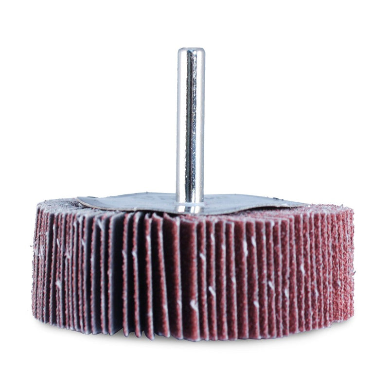 BHA Aluminum Oxide Shank Mounted Flap Wheels, 3” x 1” x 1/4”, 120 Grit - 5 Pack