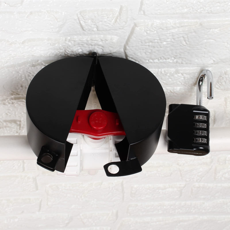 Gate Valve Locking Device (with Password Lock) Gate Valve Lock, Outdoor Faucet Lock, Removable and Easy to Use, Can Prevent Water Theft Black
