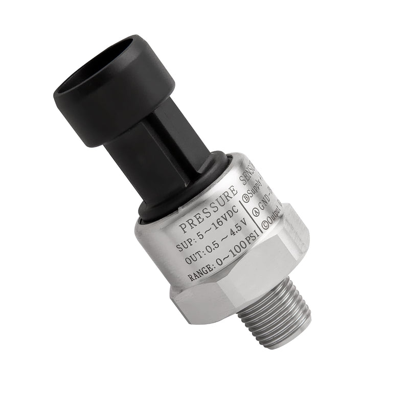 100 Psi Oil Fuel Pressure Sensor Transducer Sender 1/8" -27 NPT Thread with Harness Kit for Fuel Oil Air Water, 316 Stainless Steel Pressure Regulator 0-100 Psi Switch Sensor Transmitter