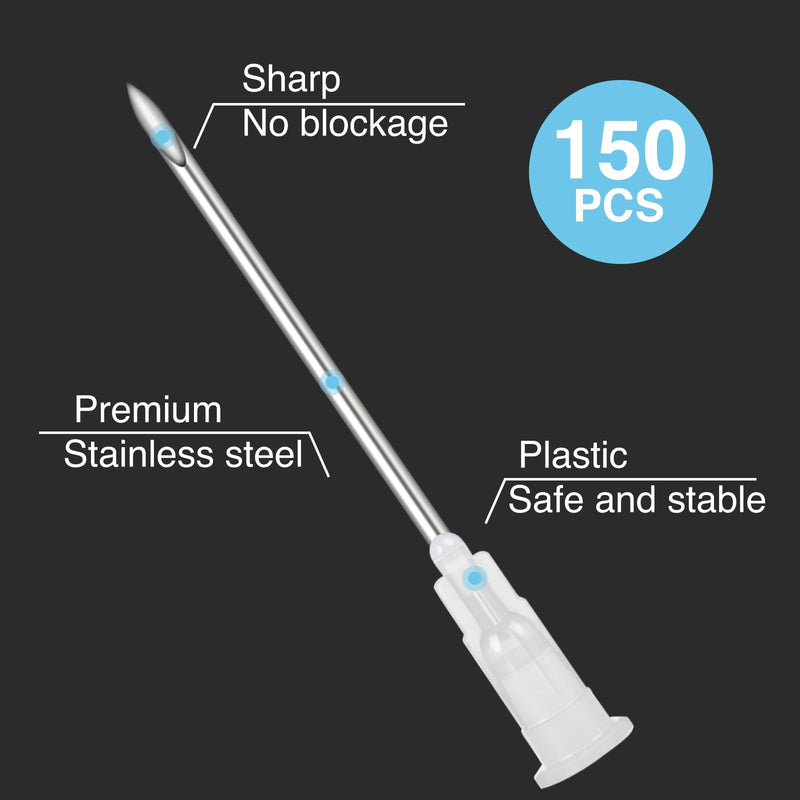 150 Pack 16 Ga 1.5 Inch Luer Lock,Lab Accessories, Industrial Dispensing Accessories, Individually Packaged 38mm/1.5 inch