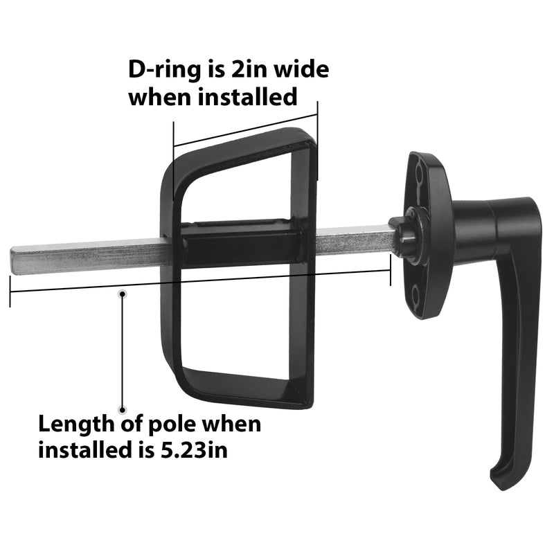 Shed Door L-Handle Lock Kit Shed Door Latch with 5-1/2" Stem,Shed Door Lock Matching Set Includes 5 Keys for Sheds Doors, Playhouses, Chicken Coops,Camper, RV, Garage Door(Black) 5.5inch L Black