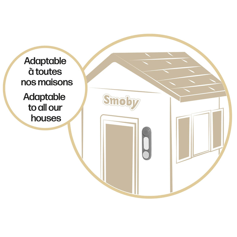 Smoby - 810917 Electronic Doorbell - Smoby - Outdoor Home Accessory - Suitable for Ages 2 and Above - Grey - NewNest Australia