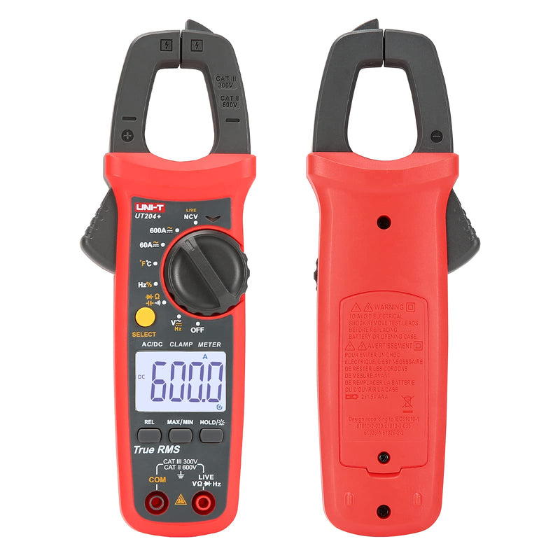 UNI-T UT204+ Digital Clamp Meter Temperature AC DC Current Voltage Resistance Tester multimeter UT204+