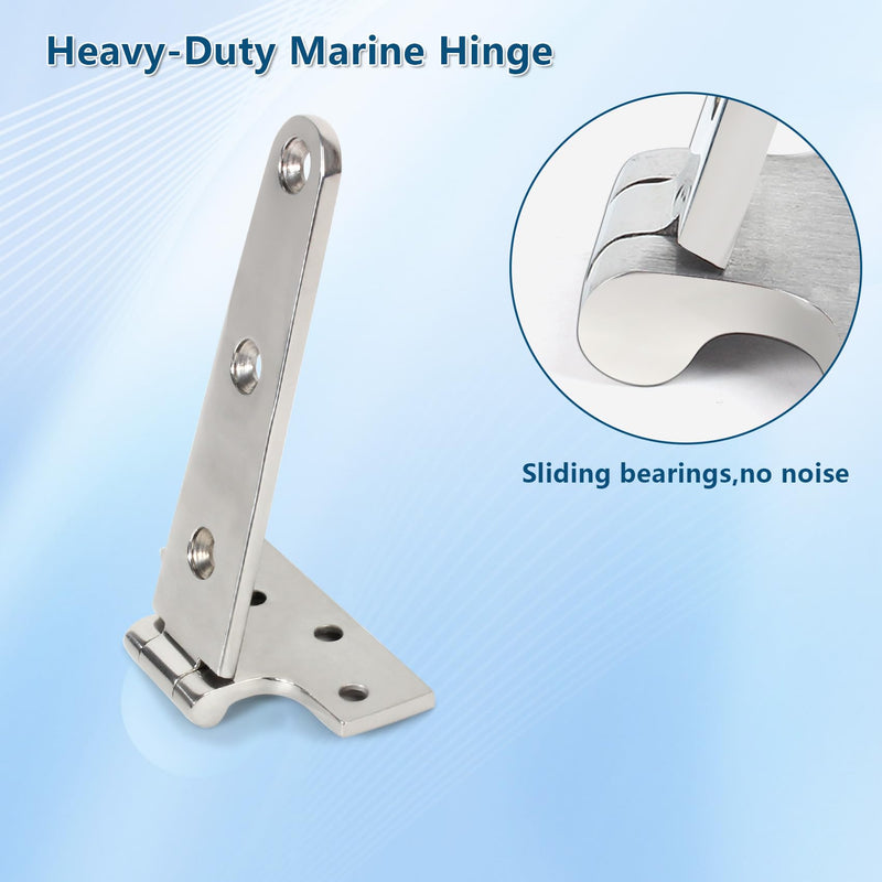 ORLANG 316 Stainless Steel Boat Hatch Hinges, Polished Marine Hinge,Marine Boat Hatch Heavy Duty Hinges with Screws for Boats, Yachts, Doors, Deck,Windows, Cabinets(2/4/8 Pack) 6 x 3 Inch-4Pack