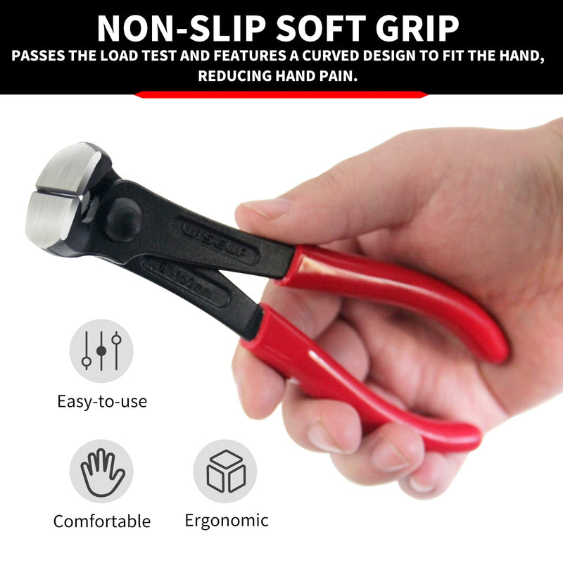 WISEUP Nail Puller, 6-inch Black Finish Chrome Vanadium Steel Carpenter's Pliers,End Cutting Pliers, for Staple Remover Tool or Flooring Installation Tools (6 inch) 6 inch
