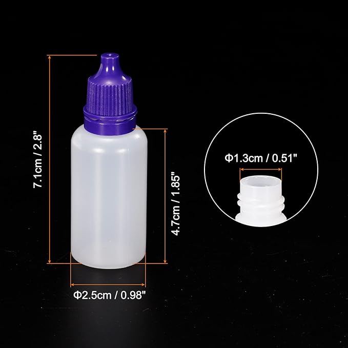 PATIKIL 20ml Liquid Dropper Bottles 20pcs PE Squeezable Drop Eye Dropper Container with PP Cap for Home Travel Purple - NewNest Australia