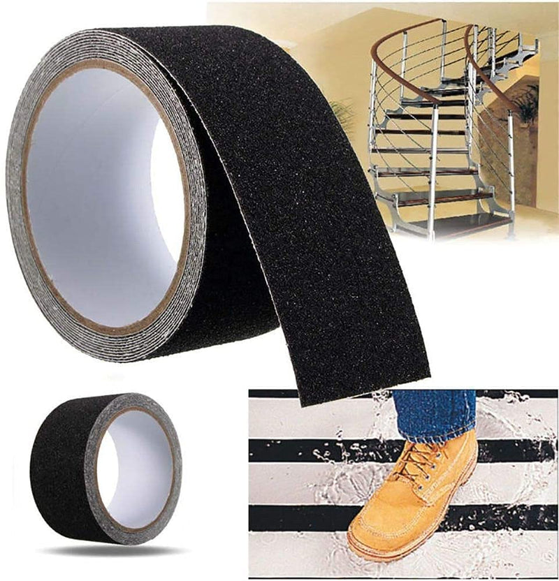 AISEY Non Slip Safety Grip Tape for Stairs Steps (2" X 16.4ft, Black) 2" X 16.4ft