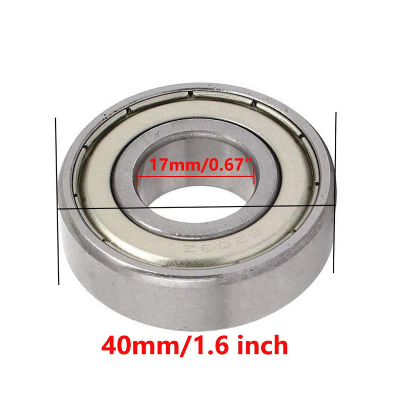 6203Z Double Shielded Ball Bearing Deep Groove Ball Bearing 17 x 40 x 12mm - 3pcs
