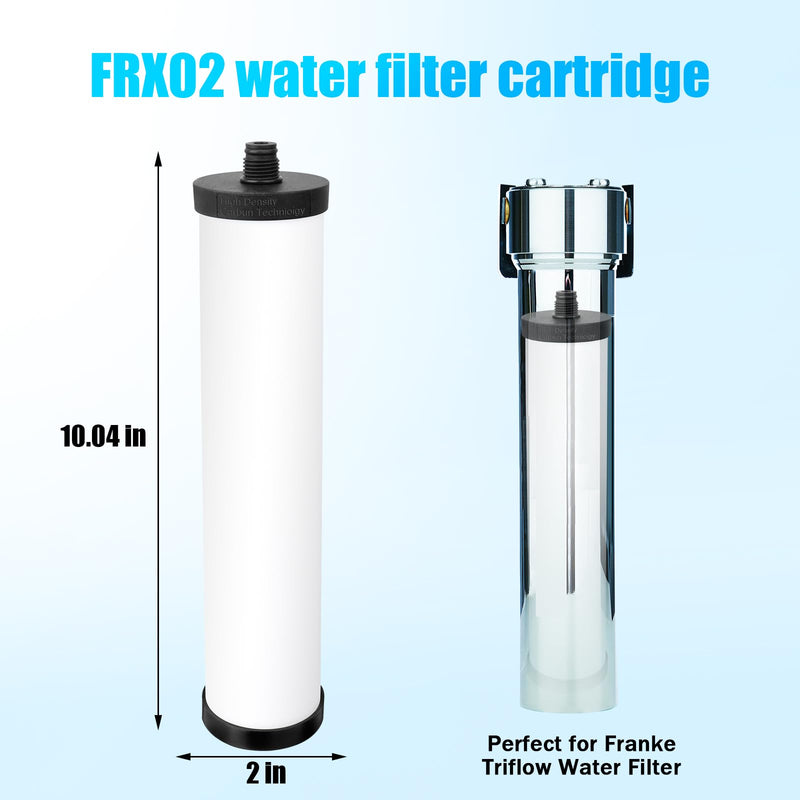 FRX-02 Ceramic Water Filter Cartridge for Franke Triflow Water Filter, Height 10 Inch