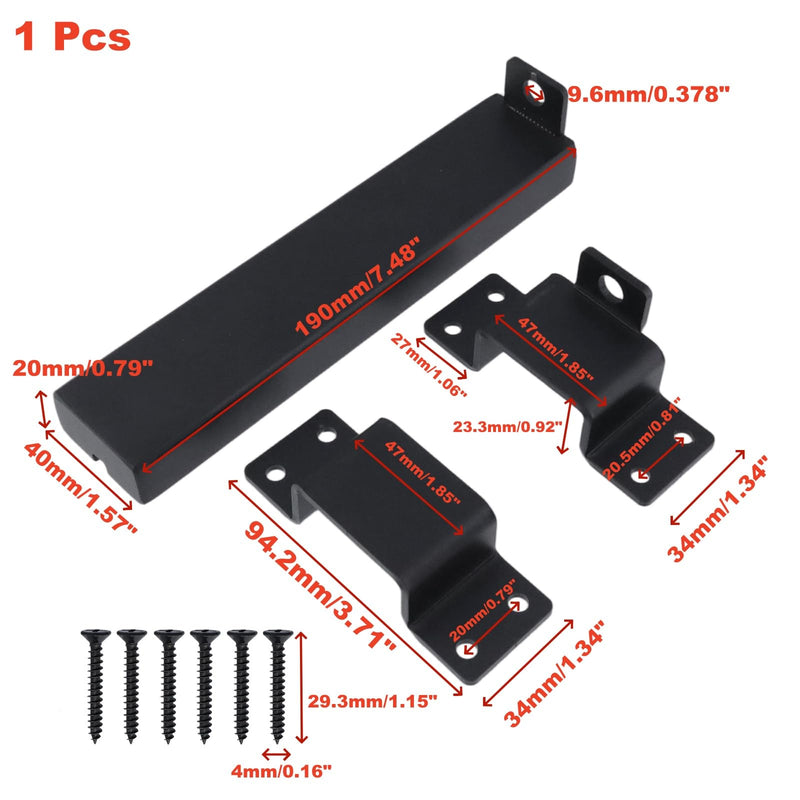 7.5" Heavy Duty Gate Latch, Slide Door Locks and Latches with Padlock Hole, Gate Lock for Outdoor Wooden Fence Gates Swing Sliding Gates