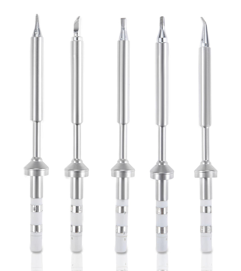 5PCS TS100 Soldering Iron Tips Replacement for Pinecil, TS101, PTS200 - Fast Heating Stainless Steel Micro Soldering Pen Tips for Electronics Repair & DIY Projects(I, BC2, KU, J02, D24)