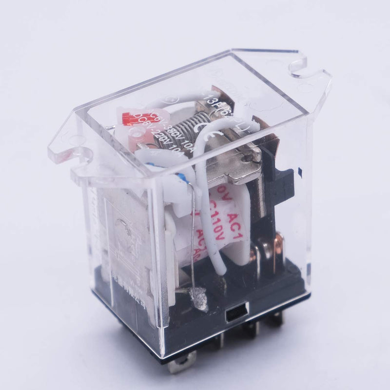 mxuteuk 2pcs AC 110V/120V Coil 8 Pin 10A DPDT LED Indicator Electromagnetic Power Relay General Purpose JQX-13F-DZ-AC110V