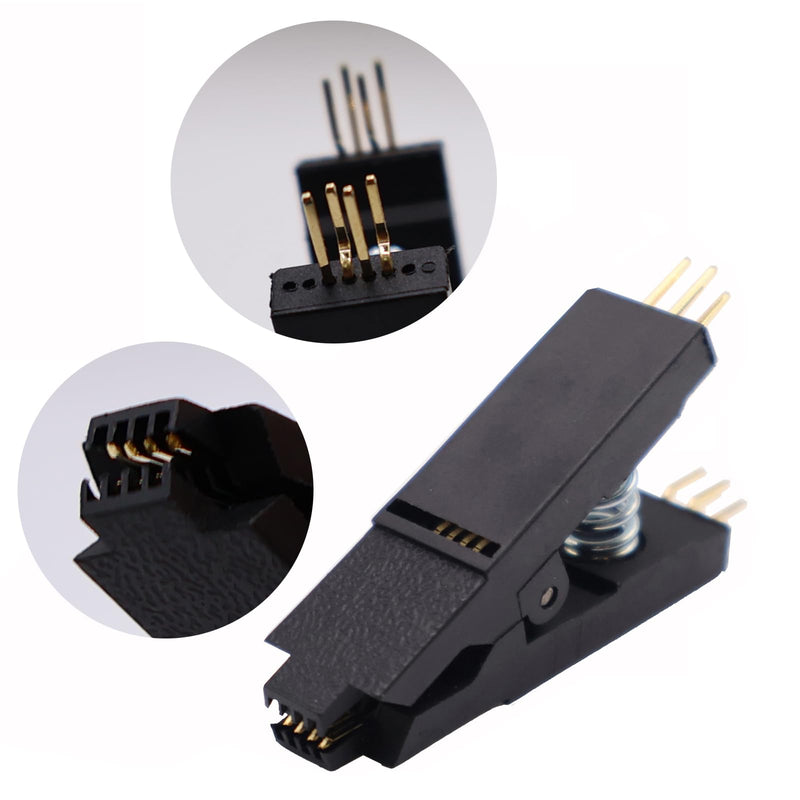 3Pcs SOP8 SOIC8 Programmer IC Testing Clip Bending Angle SOP8 SOP SOIC8 DIP8 DIP 8 Pin IC Test Clip Clamp Pitch 1.27mm Without Cable for EPROM Programming