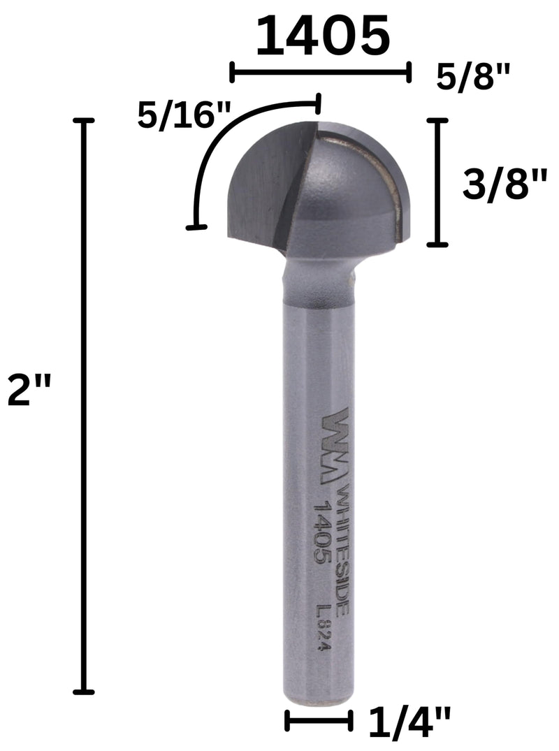 Whiteside Router Bits 1405B Round Nose with Bearing