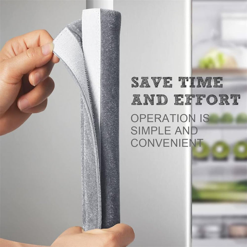 2 PCS Refrigerator Door Handle Covers Kitchen Appliance Decor Handles Anti-Skid Anti-Static Protector Fridge, Dishwasher Oven Keep Off Fingerprints,Food Stains （Grey） Gray