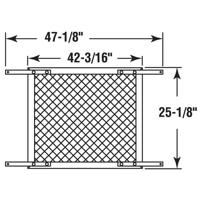 Prime-Line PL 15941 Patio Sliding Screen Door Grille, 48 In. x 26 In., Aluminum Construction (Single Pack)