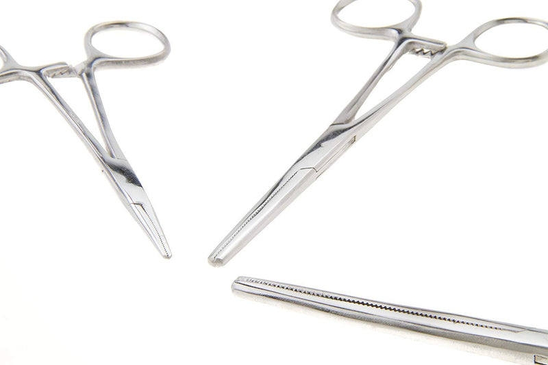 Apical 6-Piece Hemostat Forceps Set - Stainless Steel Straight & Curved Clamps, 6 Piece Multi-Purpose Locking Forceps for Fishing, Crafts, Medical, and Hobby Use (8", 6.25" and 5") - NewNest Australia