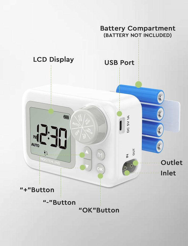 [2025 Upgraded] Automatic Drip Irrigation Kit, 15 Potted Indoor Houseplants Support, Indoor Automatic Watering System for Plants, with Digital Programmable Water Timer
