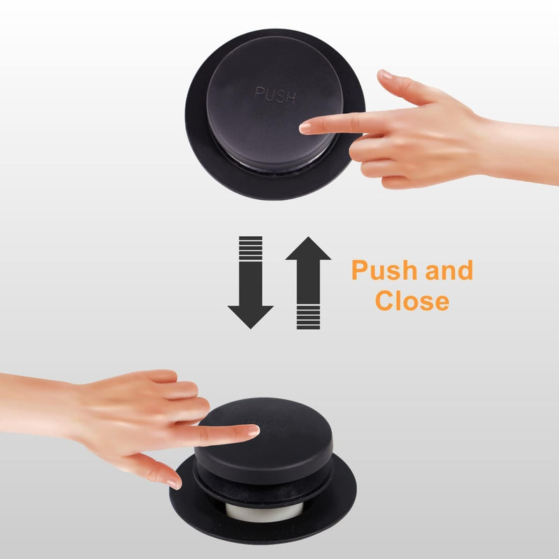 Black Bathtub Drain Tip Toe Tub Conversion Kit Assembly,Wellup Tub Drain Trim Kit with Two Hole Overflow Faceplate,Matte Black 2-Holes
