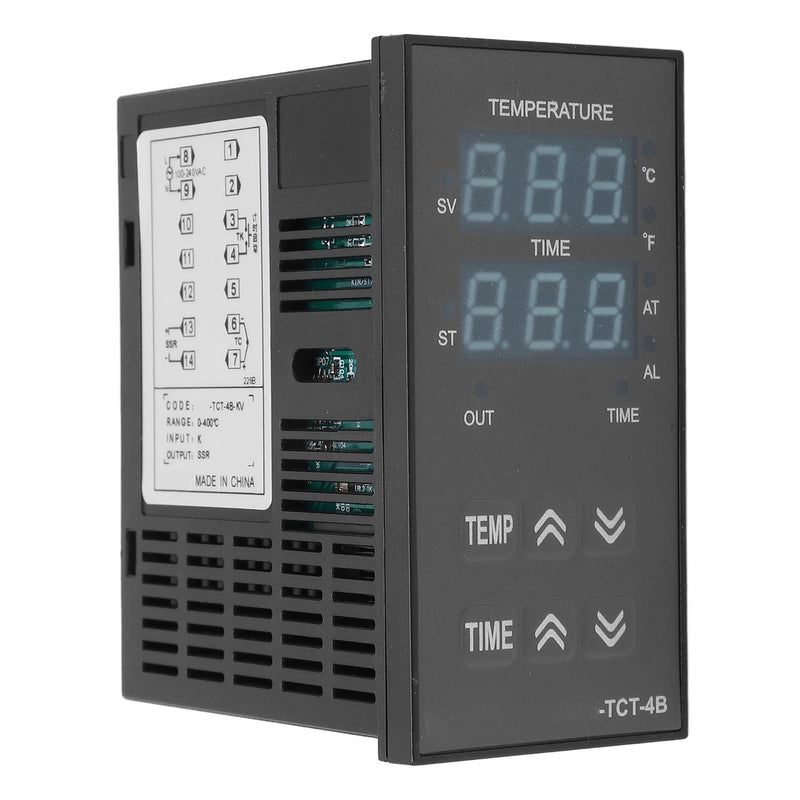 Heat Press Temperature Controller, Multiple Alarm Modes Easy to Install 0 400℃ Digital Display PID Control Thermostat for Food Processing for Light Industry