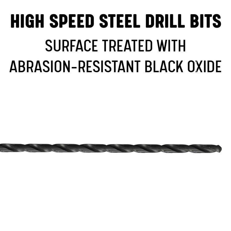 Drill America - DWDDL8X1/4 1/4" x 8" High Speed Steel Extra Long Drill Bit, DWDDL Series 8" Length, Straight Shank 1/4 in