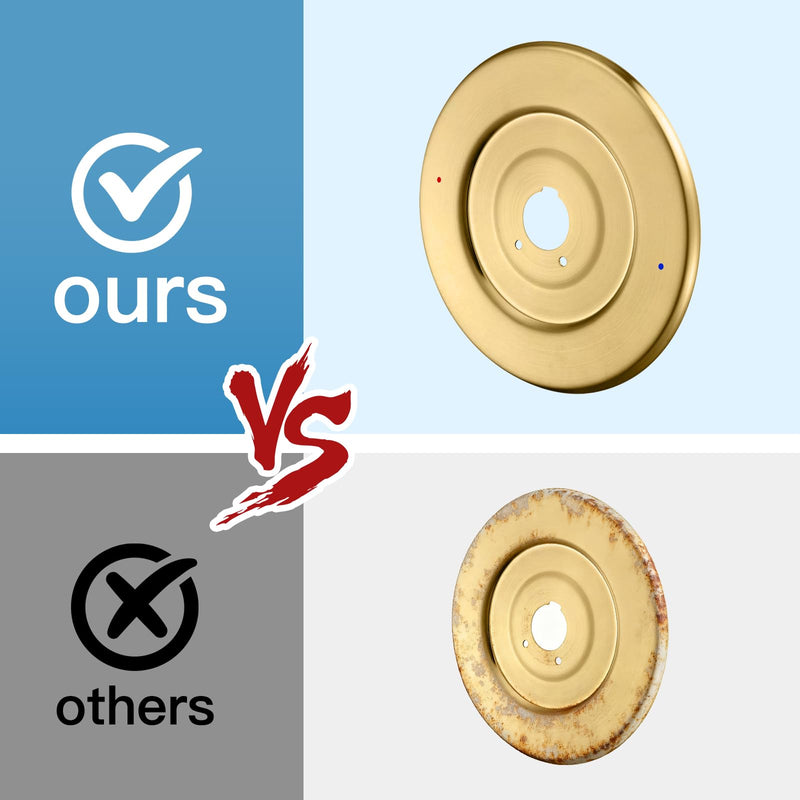 Shower Handle Cover Plate, Brushed Gold,for One-Handle Tub and Shower Faucets, Escutcheon Replacement for Moen 16090 Chateau Collection