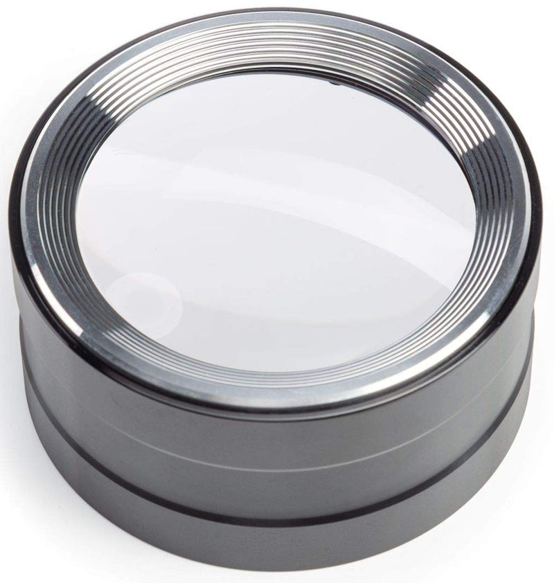 Magnifying Dome Lighted Desktop Magnifier with Bright LED for Reading Books, fine Print, Studying maps, Projects, Coins, Acts as Desk Paperweight, Great for Seniors Black