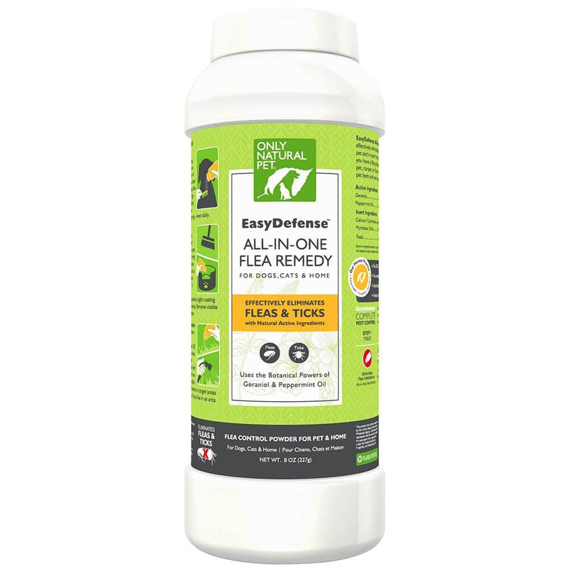Only Natural Pet EasyDefense Powder for Dogs & Cats - Natural Protection for Home, Furniture, Carpets, Bedding & Outdoor Areas - Safe for Pets & Family - 8 oz Pack of 1