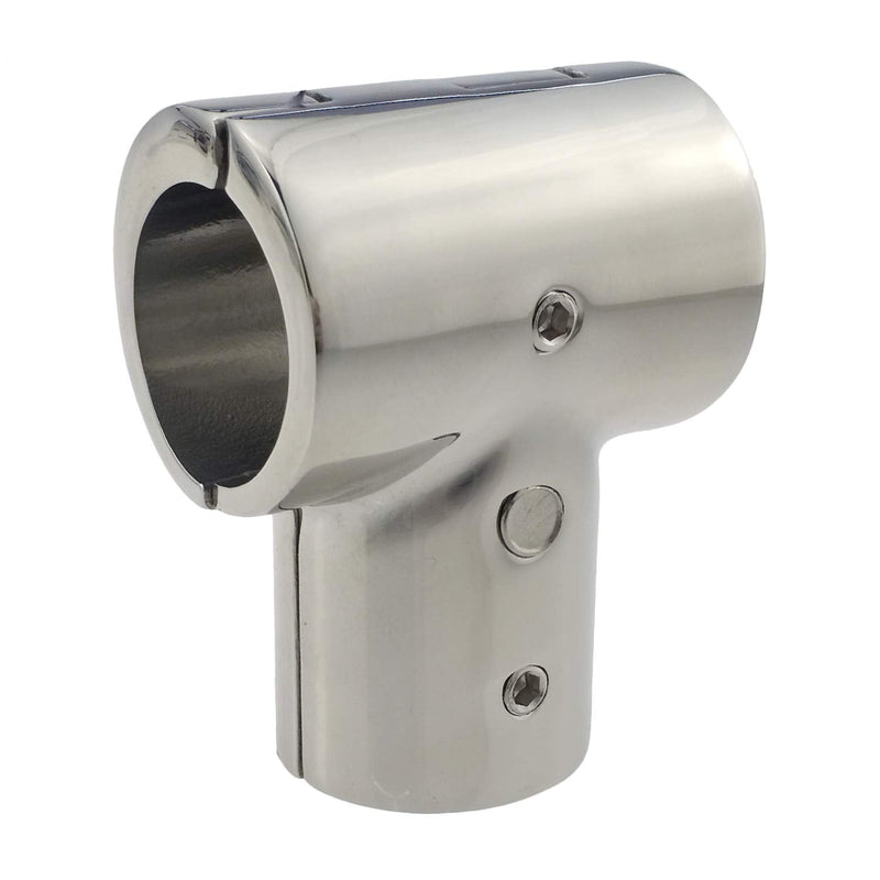 Heavy Duty 316SS Boat Hand Rail Fitting- Polished 90 Degree T/Tee Hinged/Split Fitting 7/8" Tube 1PC FOR 7/8" TUBE