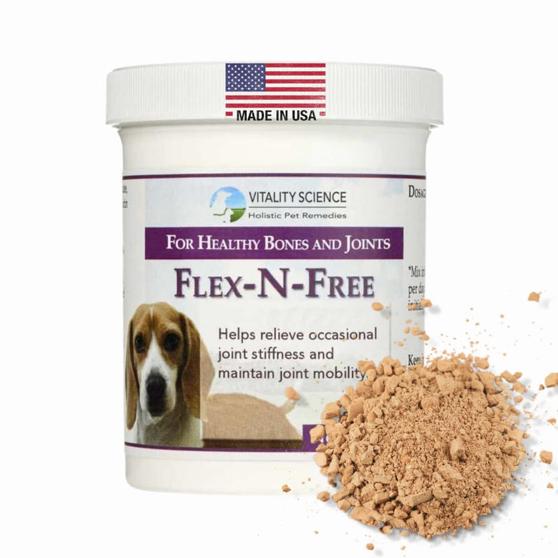 Vitality Science Flex N Free for Dogs | Promotes Healthy Bones & Joints | Relieves Stiffness | Maintains Joint Mobility | Reduces Inflammation | Builds Bone Tissue | 100% Safe & Natural (120g) 120g