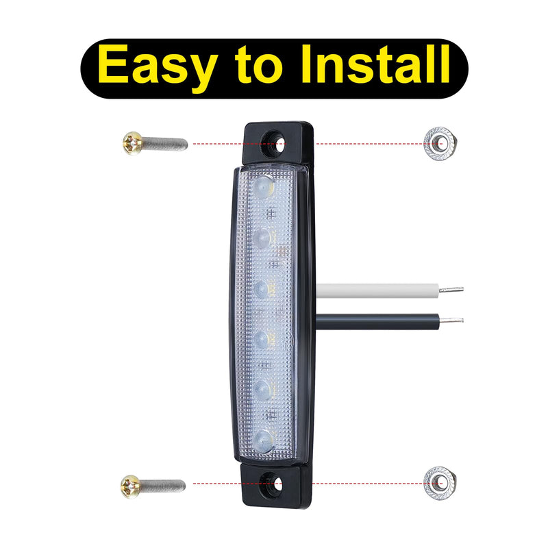 20Pack DC12-24V Marine Boat LED Navigation Lights Stern Transom Cabin Deck Courtesy Light Interior Lamp Waterproof for Pontoon Kayak Sailboat Fishing - White
