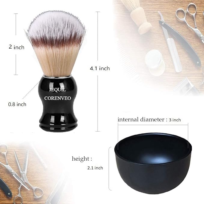 Deluxe Shaving Kit Men's 3-in-1 Shaving Set with Shaving Brush, Shaving Bowl, Razor and Brush Holder - NewNest Australia