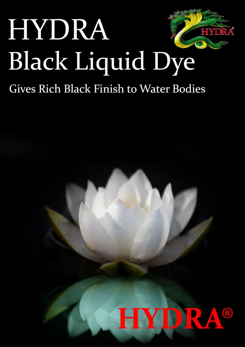HYDRA LIQUID BLACK DYE 95ml Treats upto 399L Concentrated Liquid Dye Safe for Use in Ponds, Fountains & Water features - PawsPlanet Australia