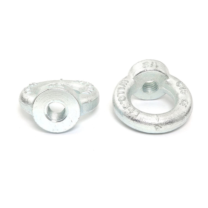 2pcs Carbon Steel Q235 Lifting Eye Nut 1/2"-13 Galvanized Iron