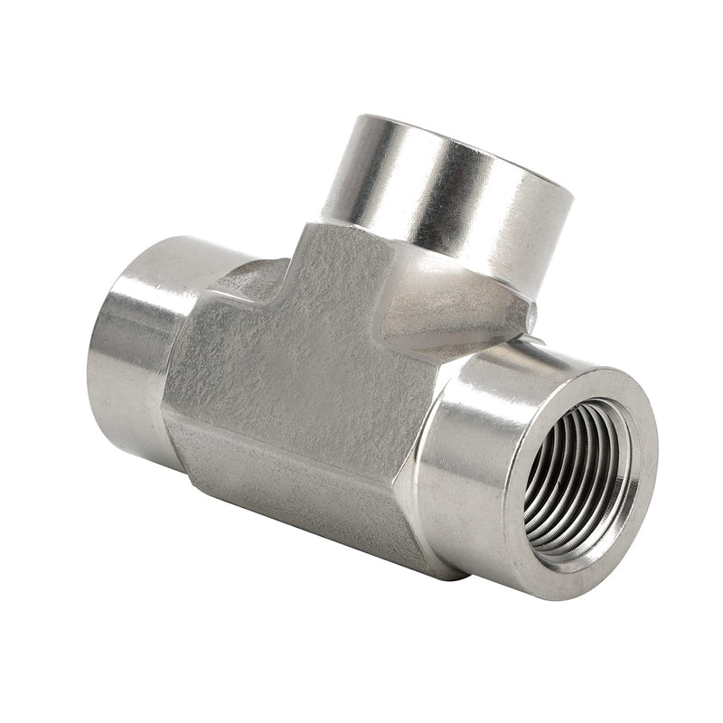 Yoebor 304 Stainless Steel Forged Tee 1/2" NPT Female x 1/2" NPT Female x 1/2" NPT Female T-fitting 3 Ways Connector Pipe Fitting 2000psi 1pc 1/2" Fnpt x 1/2" Fnpt x 1/2" Fnpt Pack of 1