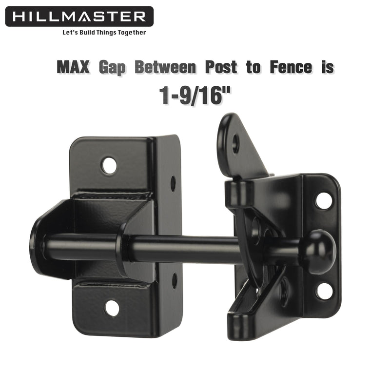 Self Locking Gate Latch for Wooden Fence,Heavy Duty Gravity Fence Latch Privacy Door Latch for Wood Gate,Metal Gates,Vinyl Fence,Gate Hardware Gate Door Lock for Outdoor Pool,Black Finish Finger Pull