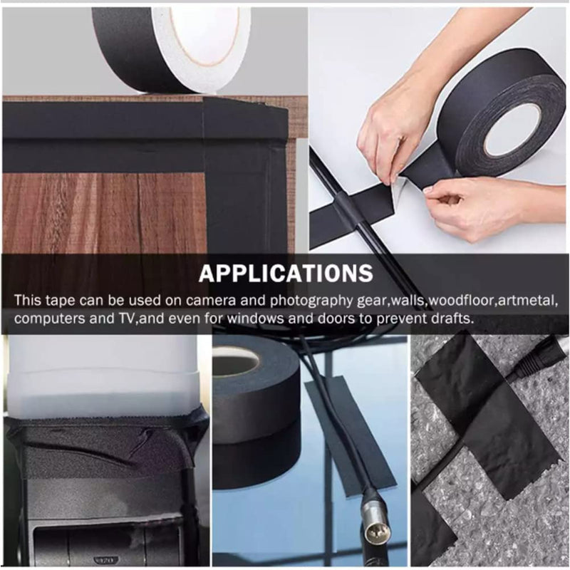 Cloth Bookbinding Repair Tape Cloth Book Repair Tape 2 Inch by 33 Feet Self Adhesive Non Reflective Cloth Tape for Old Books Antique Books Daily Supplies (Black) Black