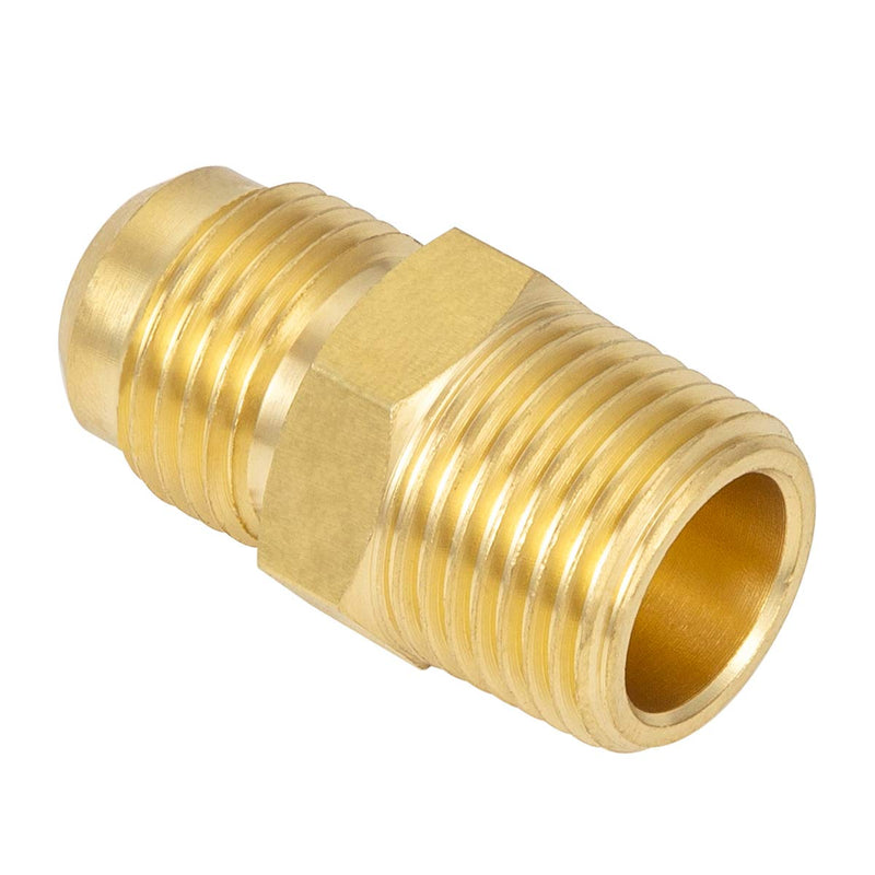2 PCS Brass Tube Fitting, Half Union Gas Adapter 3/8" Flare x 3/8" NPT Male Pipe