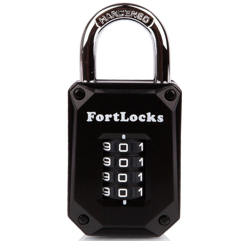 Gym Locker Lock - 4 Digit, Heavy Duty, Hardened Stainless Steel, Weatherproof and Outdoor Combination Padlock - Easy to Read Numbers - Resettable and Cut Proof Combo Code - 1 Pack Black - NewNest Australia