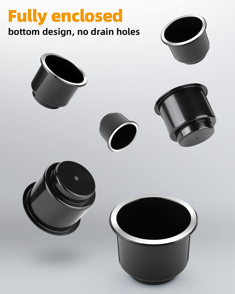 JoyTutus 6pcs Universal Cup Holder Inserts for RV, Boat, Car, Couch, Golf Cart & Pontoon - Elegant Chrome, Large Plastic Drop-in Cup Holders 6Pack