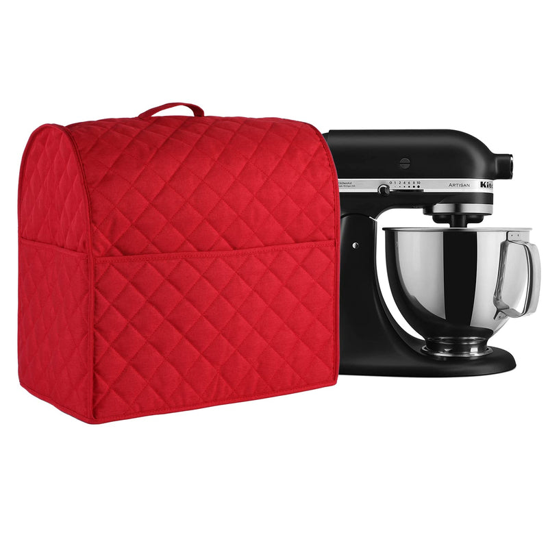 Stand Mixer Cover compatible with Kitchenaid Mixer, Fits All Tilt Head & Bowl Lift Models with 3 Organizer Bag for Accessories. (Red, For Bowl Lift 5-8 Quart) Red