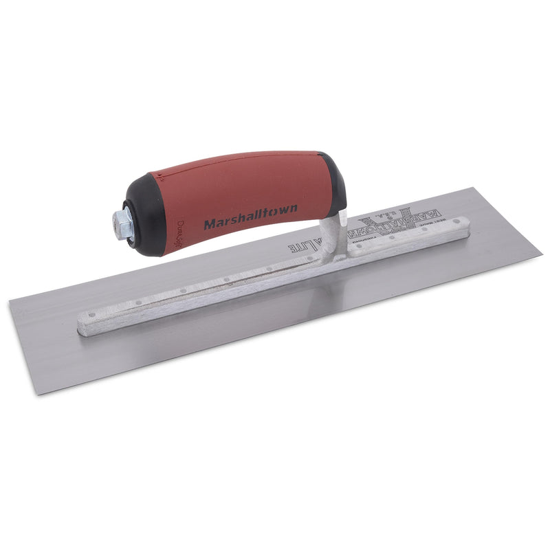 Marshalltown Finishing Trowel, 12 by 3 Inch, Perfect for Spackling, Sheetrock, Stucco, Concrete, EIFS and More, DuraSoft Curved Handle, High Carbon Steel Blade, Xtralite Mounting, MXS56D 12 Inch by 3 Inch