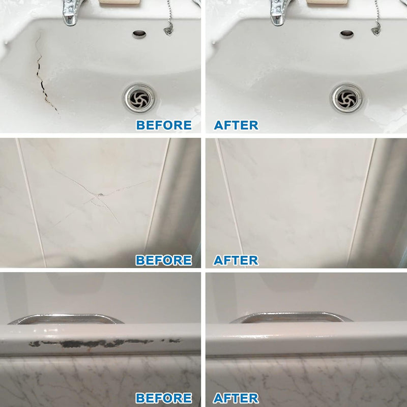 Fiberglass Tub Repair Kit (Color Match), 3.7oz Fiberglass Shower, Porcelain Sink and Acrylic Bathtub Repair Kit, Quick to Fix Cracks, Chips, Dents, Holes on Bath Tub & Toilet, Almond/Biscuit/Bone - NewNest Australia
