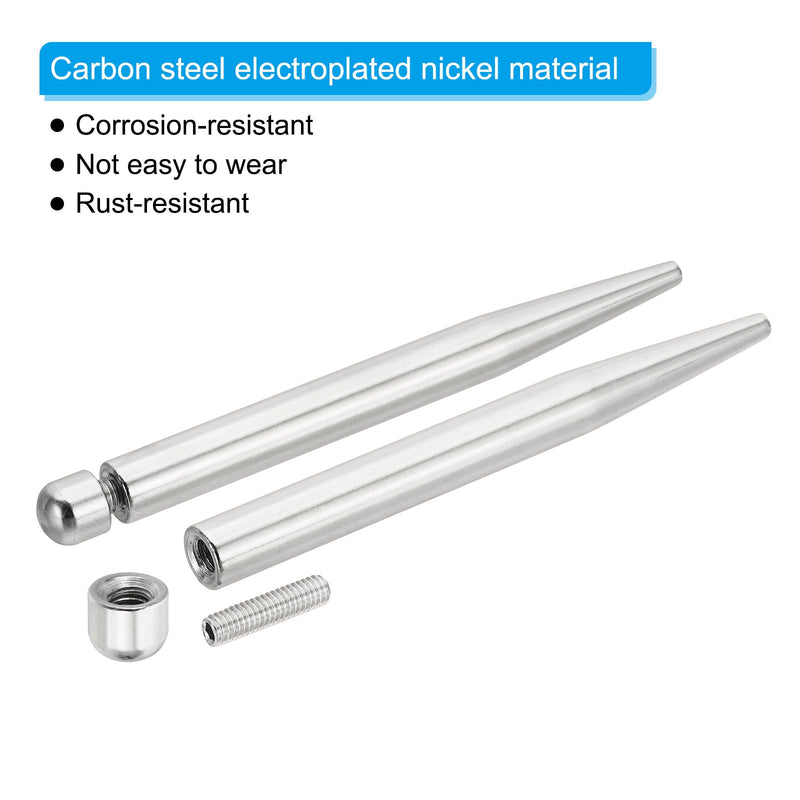 PATIKIL 2/7 x 2.8 inch Sign Standoff Screws, 4 Set Stainless Steel Wall Standoff Mounting Hardware Advertising Glass Nail for Hanging Acrylic Picture Frame Acrylic Panel, Silver