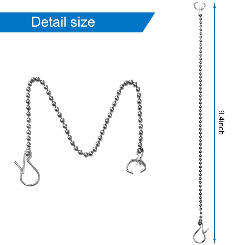 Mudder 6 Pack Toilet Handle Beaded Chain Universal Toilet Flapper Chain Replacement Kit Stainless Steel Lift Chain Replacement for Most Flappers