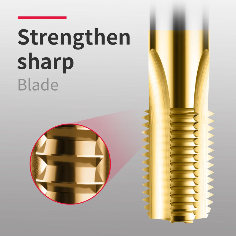 NPT Tap Pipe Thread,High Speed Steel Cobalt-Titanium Coating,Inch Straight Flute Taps – NPT Threading Tools for Pipe Work DRINYOUNG (Straight NPT1") Straight NPT1"